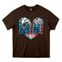 Chocolate Brown American mini heart 4th of july Heavy Core Tee - FaDigitalArtStudio