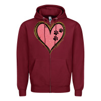 Burgundy Pink Glitter Heart Zipper Hoodie - Jasminsmagicworld