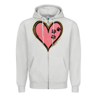 Dove Grey Pink Glitter Heart Zipper Hoodie - Jasminsmagicworld