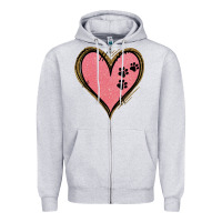 Heather Grey Pink Glitter Heart Zipper Hoodie - Jasminsmagicworld