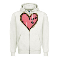 Oatmeal Heather Pink Glitter Heart Zipper Hoodie - Jasminsmagicworld