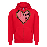 Red Pink Glitter Heart Zipper Hoodie - Jasminsmagicworld