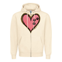 Sandshell Pink Glitter Heart Zipper Hoodie - Jasminsmagicworld