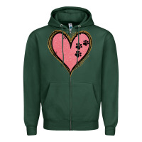 Sports Green Pink Glitter Heart Zipper Hoodie - Jasminsmagicworld