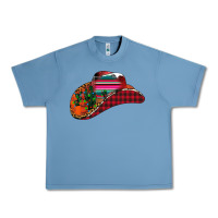 Pebble Blue Christmas Cowboy Urban Heavy Tee - CowhideDigitalArt