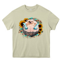 Mossy Sunflower Leopard Hedgehog Heavy Core Tee - Jasminsmagicworld