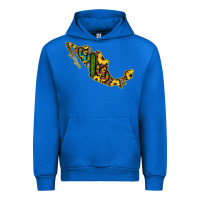 Cobalt Guerrero Mexico Serape Cactus Sunflower Map Urban Hoodie - RanaPortraitStore