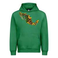 Emerald Guerrero Mexico Serape Cactus Sunflower Map Urban Hoodie - RanaPortraitStore