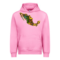 Fuchsia Pink Guerrero Mexico Serape Cactus Sunflower Map Urban Hoodie - RanaPortraitStore