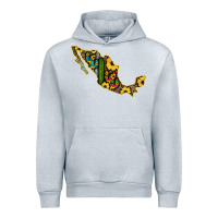 Heather Grey Guerrero Mexico Serape Cactus Sunflower Map Urban Hoodie - RanaPortraitStore