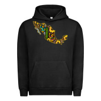 Pigment Black Guerrero Mexico Serape Cactus Sunflower Map Urban Hoodie - RanaPortraitStore