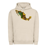 Pigment French Oak Guerrero Mexico Serape Cactus Sunflower Map Urban Hoodie - RanaPortraitStore