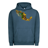 Pigment Midnight Navy Guerrero Mexico Serape Cactus Sunflower Map Urban Hoodie - RanaPortraitStore