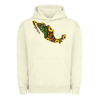 Pigment Pistachio Guerrero Mexico Serape Cactus Sunflower Map Urban Hoodie - RanaPortraitStore