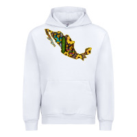 White Guerrero Mexico Serape Cactus Sunflower Map Urban Hoodie - RanaPortraitStore