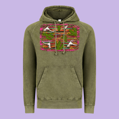 Cinco De Mayo Bullskull And Cactus Vintage Hoodie Designed By Artiststas