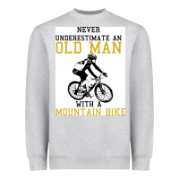 Heather Grey Never Underestimate An Old Man With A Mountain Bike Heavyweight Sweatshirt - Bettercallsaul