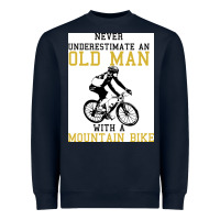 Navy Never Underestimate An Old Man With A Mountain Bike Heavyweight Sweatshirt - Bettercallsaul