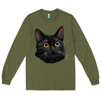 Army Green Bombay Cat Face Long Sleeve Tee - LillyAllenDesigns