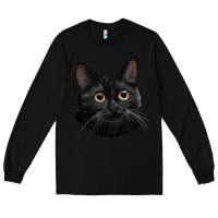 Black Bombay Cat Face Long Sleeve Tee - LillyAllenDesigns