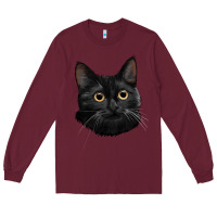Burgundy Bombay Cat Face Long Sleeve Tee - LillyAllenDesigns
