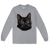 Heather Grey Bombay Cat Face Long Sleeve Tee - LillyAllenDesigns