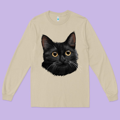 Bombay Cat Face Long Sleeve Tee Designed By Lillyallendesigns