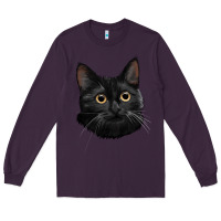 Plum Bombay Cat Face Long Sleeve Tee - LillyAllenDesigns