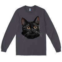 Smoke Bombay Cat Face Long Sleeve Tee - LillyAllenDesigns