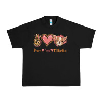 Black Peace Love Chihuahua Urban Heavy Tee - Jasminsmagicworld