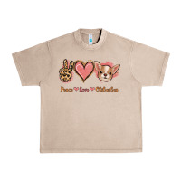 French Oak Peace Love Chihuahua Urban Heavy Tee - Jasminsmagicworld