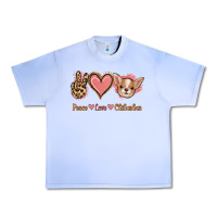 Grape Ice Peace Love Chihuahua Urban Heavy Tee - Jasminsmagicworld