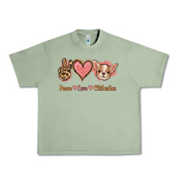 Oil Green Peace Love Chihuahua Urban Heavy Tee - Jasminsmagicworld
