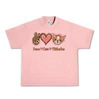 Salmon Peace Love Chihuahua Urban Heavy Tee - Jasminsmagicworld