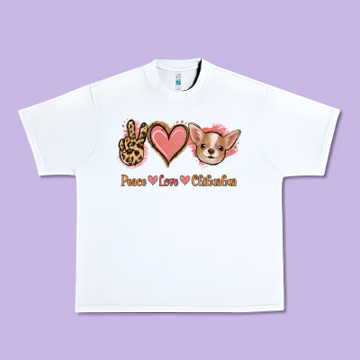 Peace Love Chihuahua Urban Heavy Tee Designed By Jasminsmagicworld