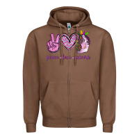 Chestnut Peace Love Unicorn Zipper Hoodie - Jasminsmagicworld