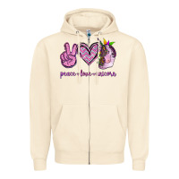 Sandshell Peace Love Unicorn Zipper Hoodie - Jasminsmagicworld
