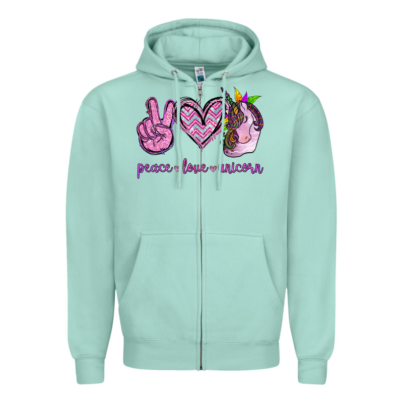 Peace Love Unicorn Zipper Hoodie by Jasminsmagicworld | Teevron