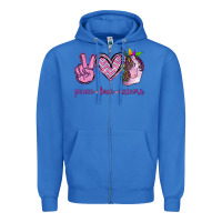 True Royal Peace Love Unicorn Zipper Hoodie - Jasminsmagicworld
