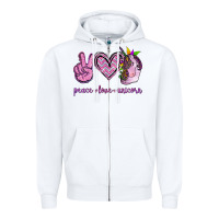White Peace Love Unicorn Zipper Hoodie - Jasminsmagicworld