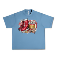 Pebble Blue Christmas Ice Skating Urban Heavy Tee - CowhideDigitalArt