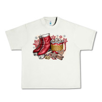 Pistachio Christmas Ice Skating Urban Heavy Tee - CowhideDigitalArt