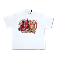 White Christmas Ice Skating Urban Heavy Tee - CowhideDigitalArt