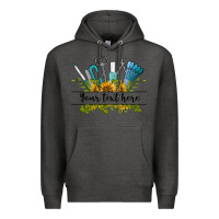 Charcoal Heather customize nail tools with sunflower preview Premium Hoodie - BarkalooDesign