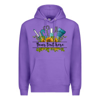 Purple customize nail tools with sunflower preview Premium Hoodie - BarkalooDesign