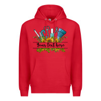 Red customize nail tools with sunflower preview Premium Hoodie - BarkalooDesign