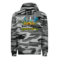 Slate Camo customize nail tools with sunflower preview Premium Hoodie - BarkalooDesign