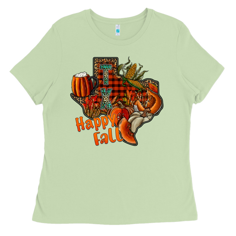 Happy Fall Texas Ladies Tee by CowhideDigitalArt | Teevron