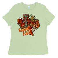 Matcha happy fall texas Ladies Tee - CowhideDigitalArt