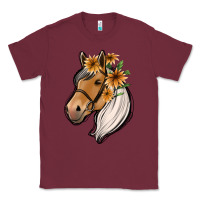 Burgundy floral horse Classic Tee - Jasminsmagicworld